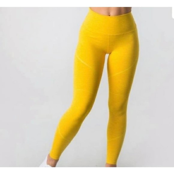 Alphalete Revival Leggings High Rise Yellow Size XS - Picture 4 of 10